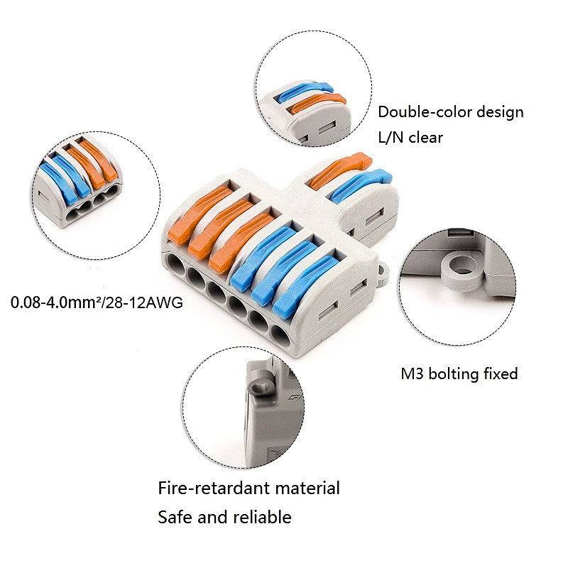 PCT-SPL-42 0.08-2.5mm 4:2 Pole Wire Connector Terminal Block with Spring Lock Lever for Cable Connection-RS3161 - REES52