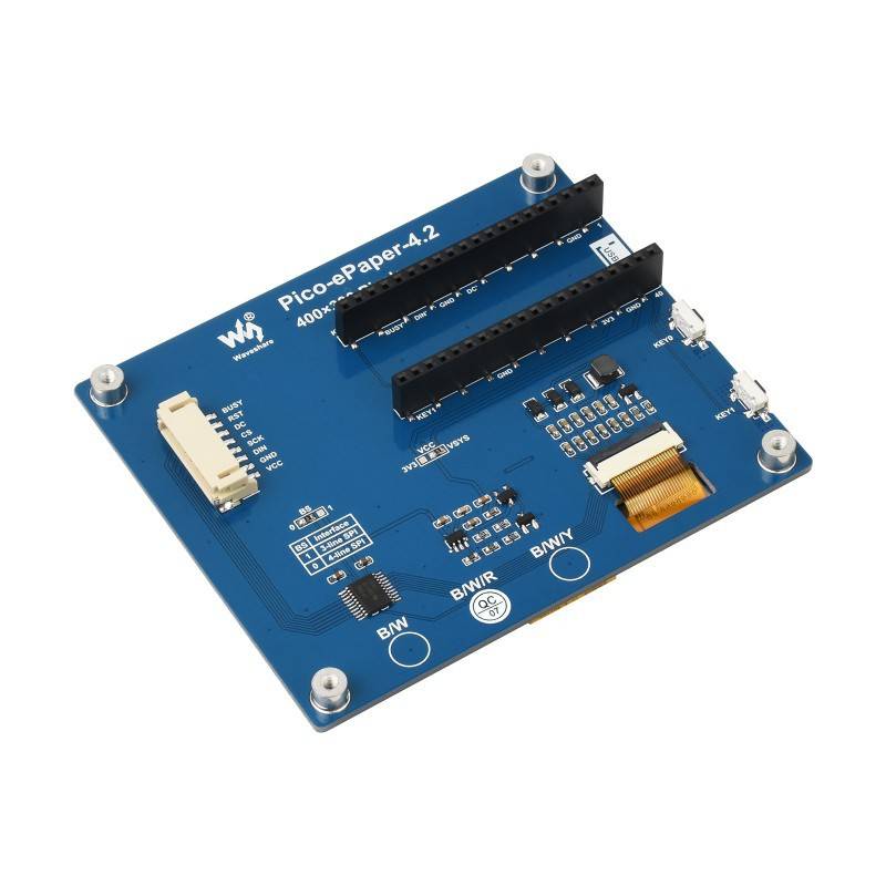 WaveShare 4.2inch E-Paper E-Ink Display Module (B) for Raspberry Pi Pico, 400×300, Red / Black / White, SPI- RS1961 - REES52