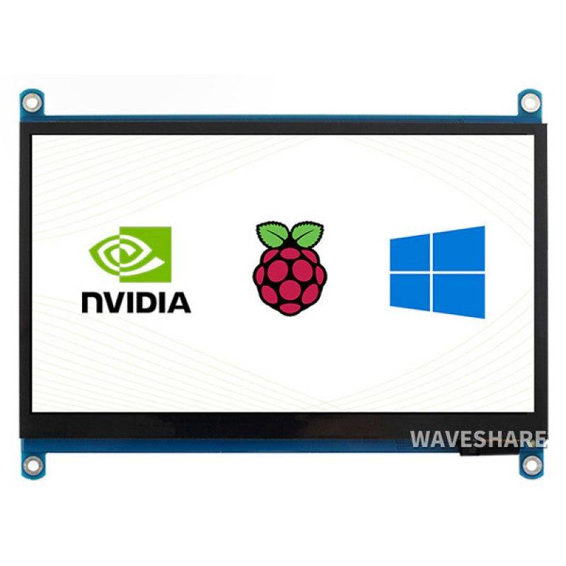 Waveshare 7inch Capacitive Touch Screen LCD (H), 1024×600, HDMI, IPS, Various Systems Support - RS728 - REES52