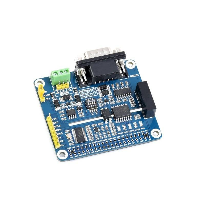Waveshare Isolated RS485 RS232 Expansion HAT for Raspberry Pi, SPI Control -RS2047 - REES52