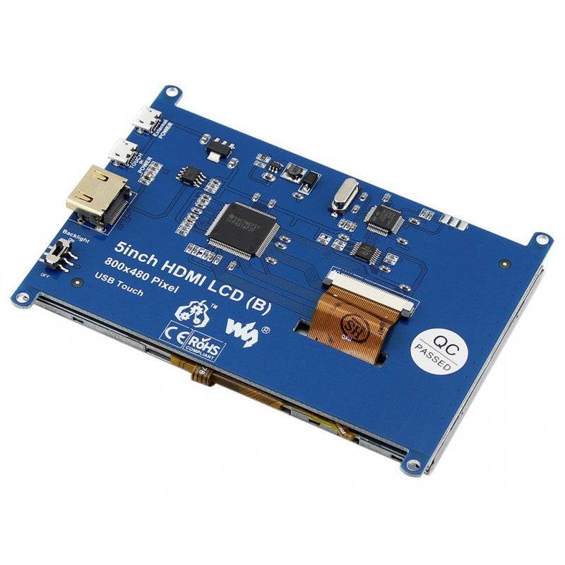 Waveshare 5inch Resistive Touch Screen LCD (B), 800×480, HDMI, Low Power Consumption - RS2118 - REES52
