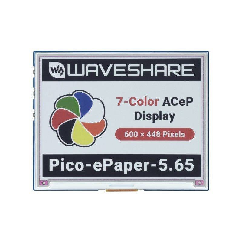 Waveshare 5.65inch Colorful e-Paper E-Ink Display Module for Raspberry Pi Pico, 600×448 Pixels, ACeP 7-Color - RS729 - REES52
