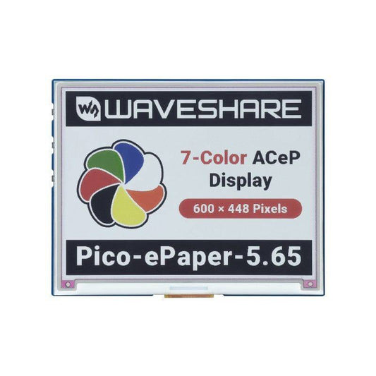Waveshare 5.65inch Colorful e-Paper E-Ink Display Module for Raspberry Pi Pico, 600×448 Pixels, ACeP 7-Color - RS729 - REES52