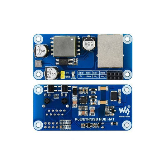 Waveshare PoE Ethernet / USB HUB HAT for Raspberry Pi Zero, 1x RJ45, 3x USB - RS2051 - REES52
