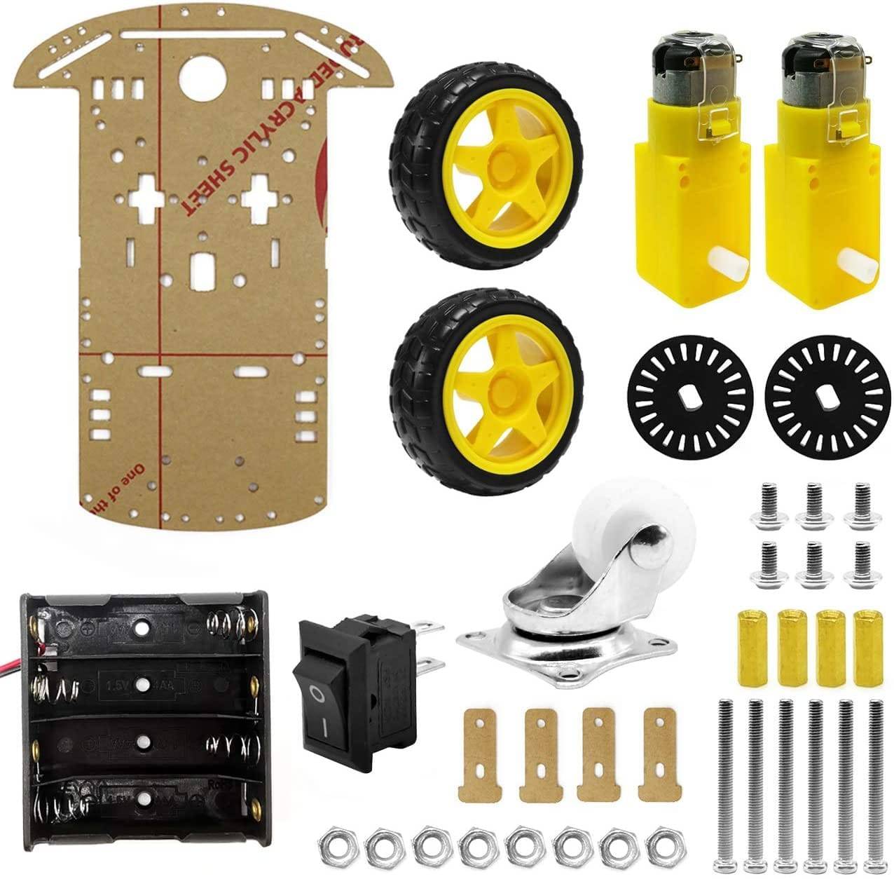 Smart Robot Car 2WD Chassis Kit with Ultrasonic Module R3 Board - B0B8W7W24D - REES52