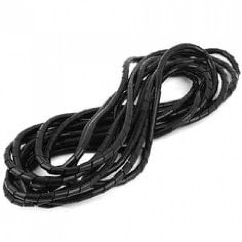 8mm Spiral Wrapping for Wires 10M - Black