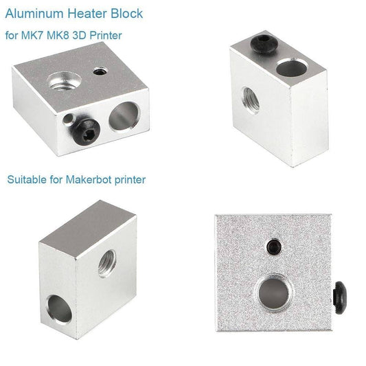 Aluminum Heater Block for MK7/MK8, NTC 3950 100K Thermistor with 1 Meter Wiring and 12V 40W 620 Ceramic Cartridge Heater - REES52