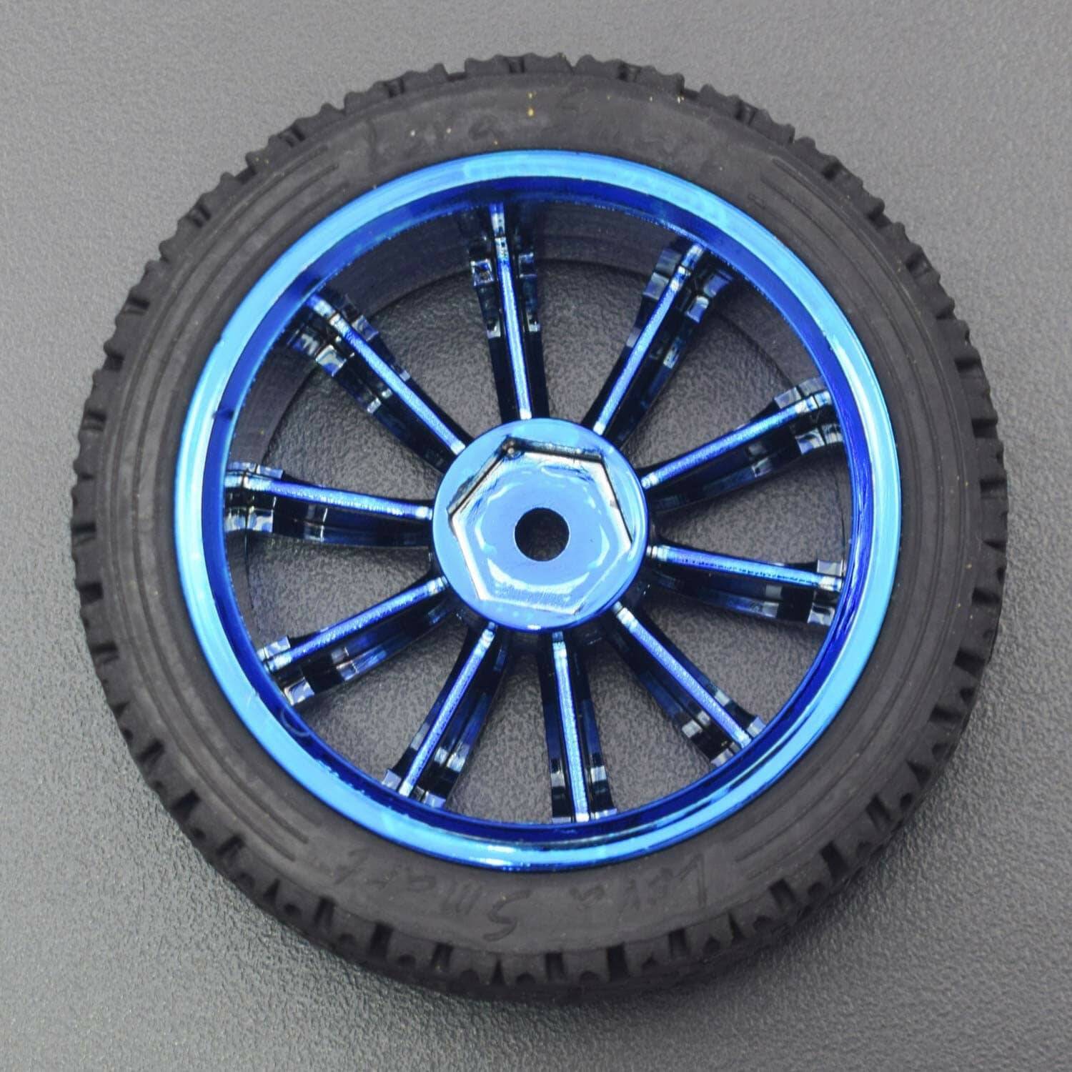 65mm Plastic Wheels Blue for The Robot, Smart car, Smart Vehicles, Parts for DIY (4 Pieces) - RS1917 - REES52