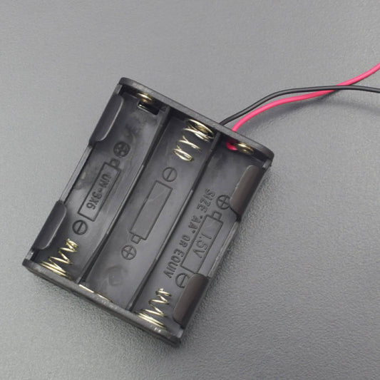 6-Slot 6 x AA Battery Back to Back Holder Case Box with Leads Storage Box Holder- Black - RS1936 - REES52