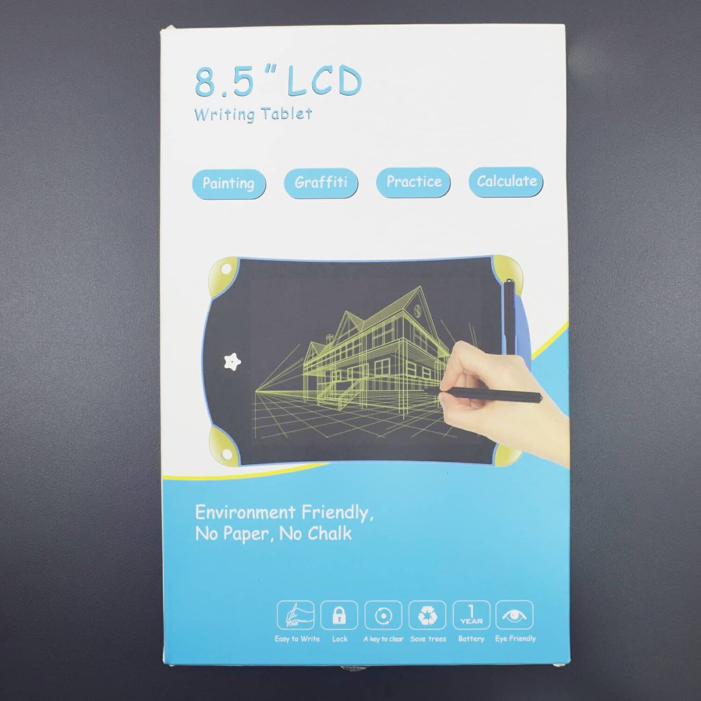 Colorful LCD Writing Board Doodle Board Pad for Kid Learning (8.5 Inch, Yellow-Blue) - RS1747 - REES52