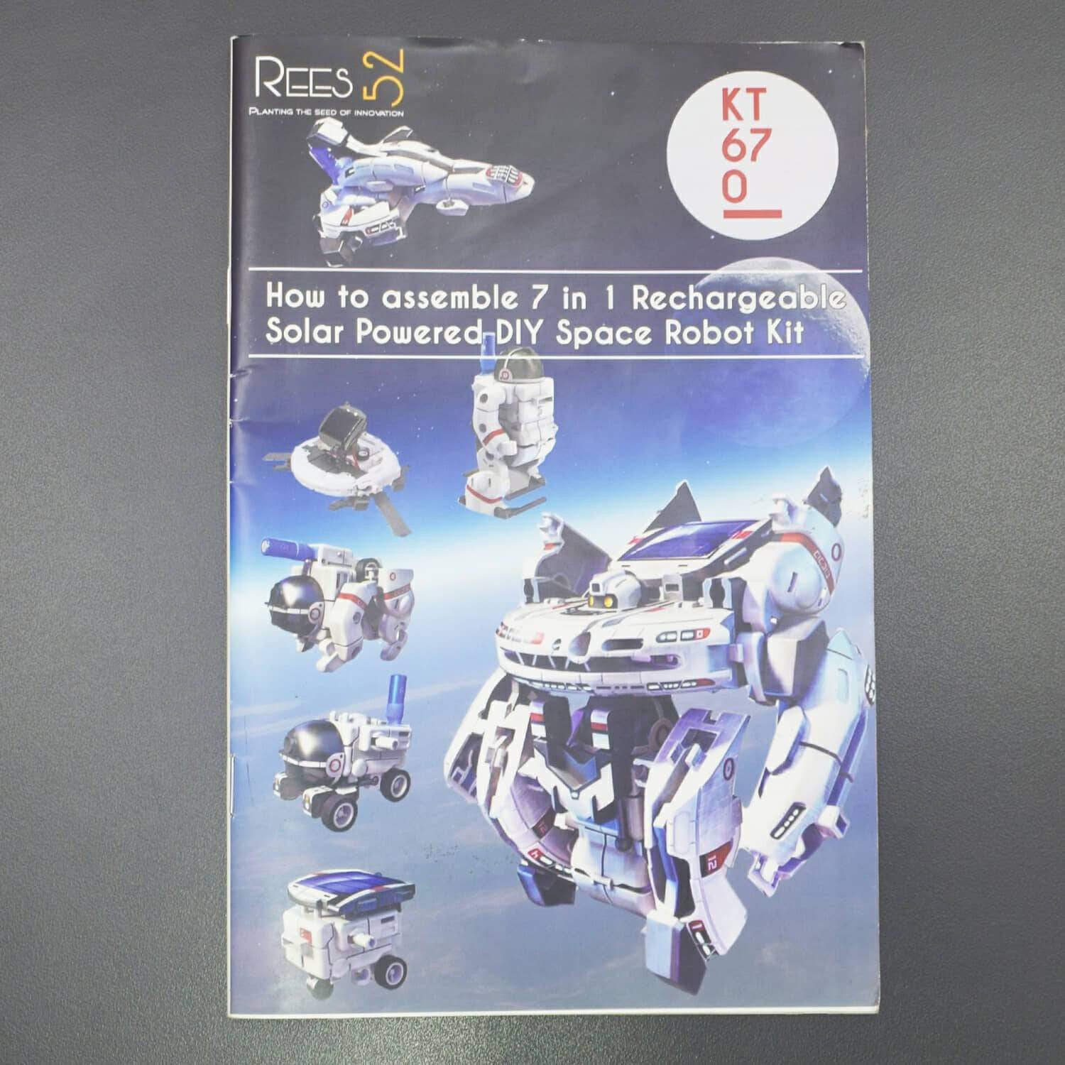 How to assemble 7 in 1 Rechargeable Solar powered DIY Robot Kit - KT670 - REES52