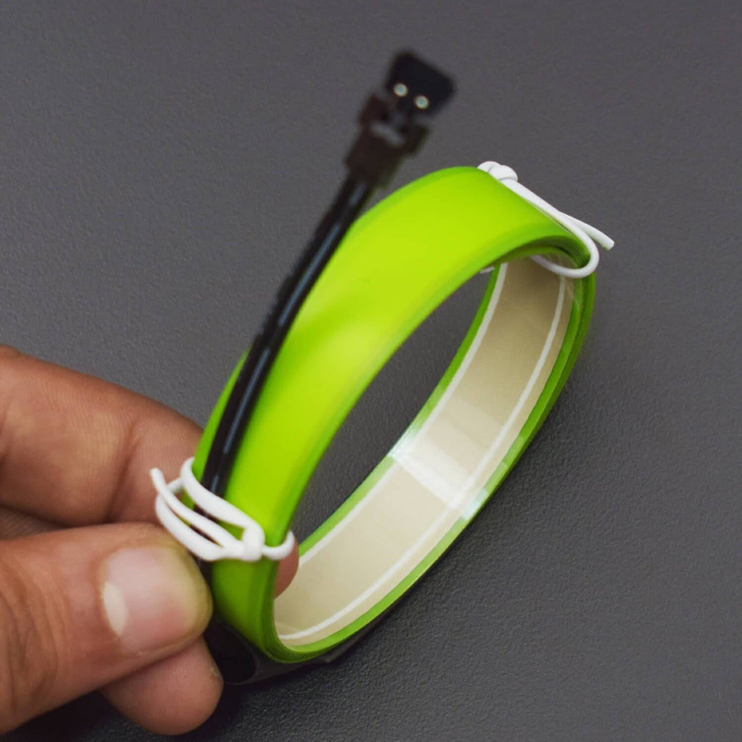 3.3ft Light Green Electroluminescent Tape EL Wire Glowing LED Rope Flat Strip Light with AA Battery Box 3V- RS1495 - REES52