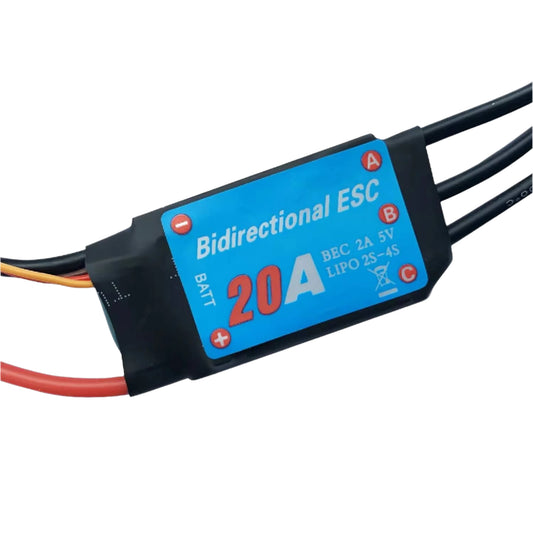 20A Bidirectional Brushless ESC For Remote Control Ship & Underwater Vehicles ESC For ROVs Remote Control Ship Pneumatic Underwater Propelle