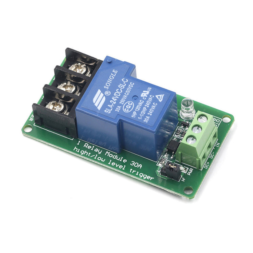 24 Volt Relay Module 1-Channel 24V 30A Relay Module With Optocoupler For Industrial App ...