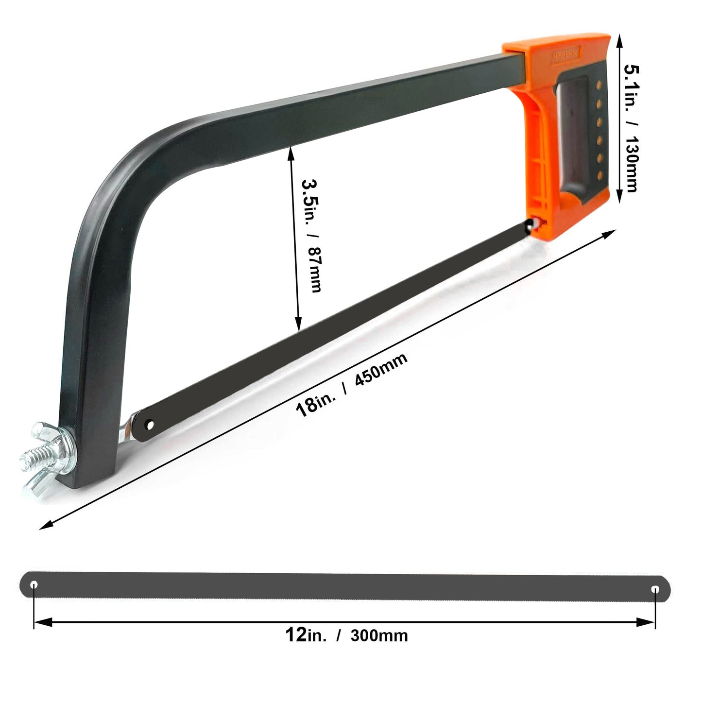  12-Inch Hacksaw Frame Heavy-Duty Metal