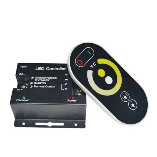 12A RF Touch Controller Wireless CCT Touch Dimmer With RF Remote 12A Two-Tone Temp Touch Controller For Infinite Dimming & Color Temperature Control - RS5325