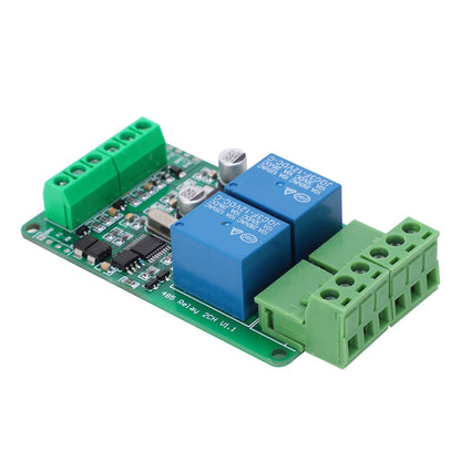 12V Modbus RTU 2-Channel Relay Module Industrial 12V Modbus RTU Relay 2-Channel Modbus RS485 Relay With 2 Channels, Optocoupler Isolation, and RS485 Communication For Industrial Automation- RS4397