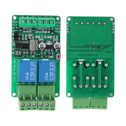 12V Modbus RTU 2-Channel Relay Module Industrial 12V Modbus RTU Relay 2-Channel Modbus RS485 Relay With 2 Channels, Optocoupler Isolation, and RS485 Communication For Industrial Automation- RS4397