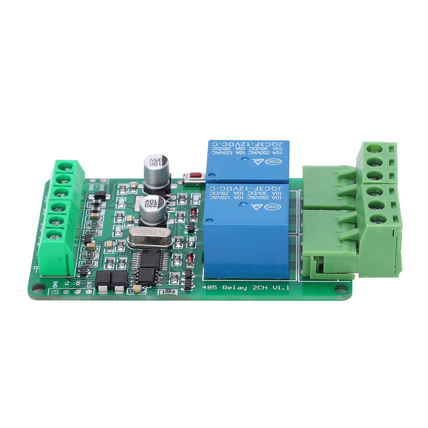 12V RS485 Modbus RTU 2-Channel Relay Module With Optocoupler Isolation ...
