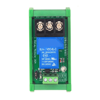 1-Channel 12V 30A Relay Module 12V 30A Relay Module with Optocoupler & Guide Rail One Channel Industrial-Grade Relay Module For Automation - RS4365