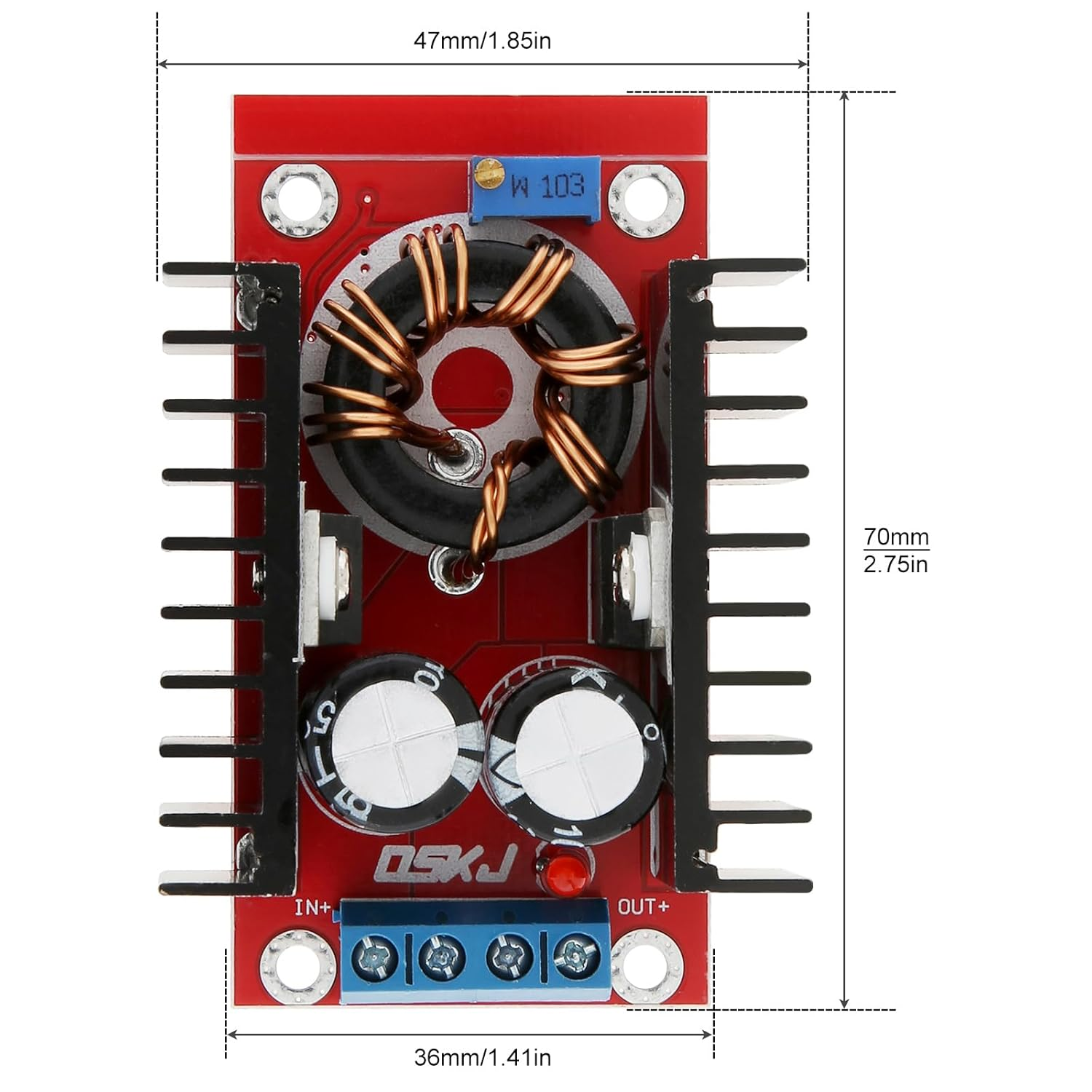150W Boost Converter 10-32V to 12-35V DC-DC Step-Up Power Supply – REES52