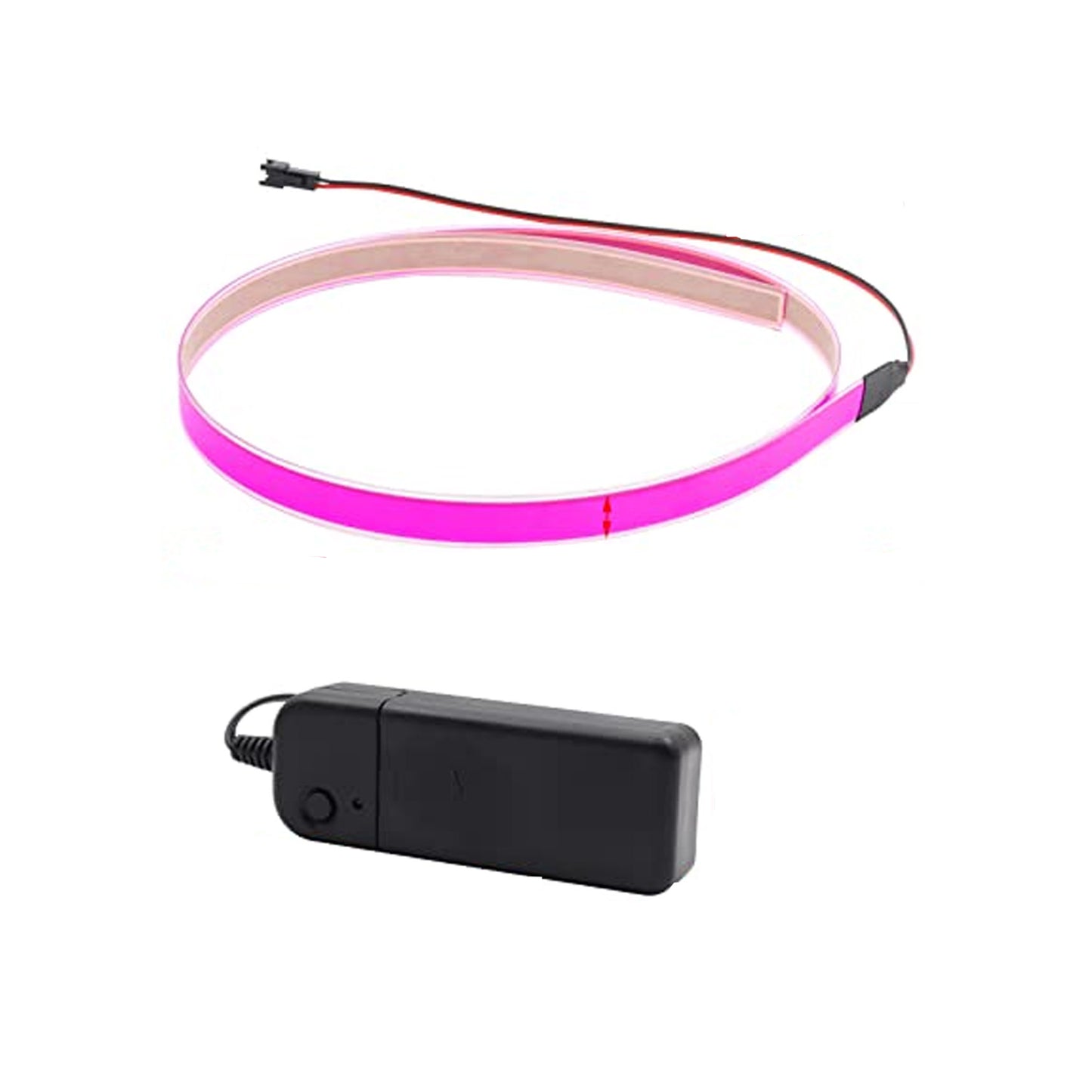 3.3ft Electroluminescent Tape EL Wire Glowing LED Rope Flat Strip Light with AA Battery Box 3V - RS1492