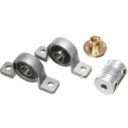 T8 Lead Screw 100mm Kit 3D Printer 100mm 8mm + Brass Copper Nut + KP08 Bearing Bracket + 5 * 25 * 8MM Flexible Coupling For 3D Printer Parts Upgrade Your 3D Printer T8 Lead Screw Kit For Precision & Performance - RS2361