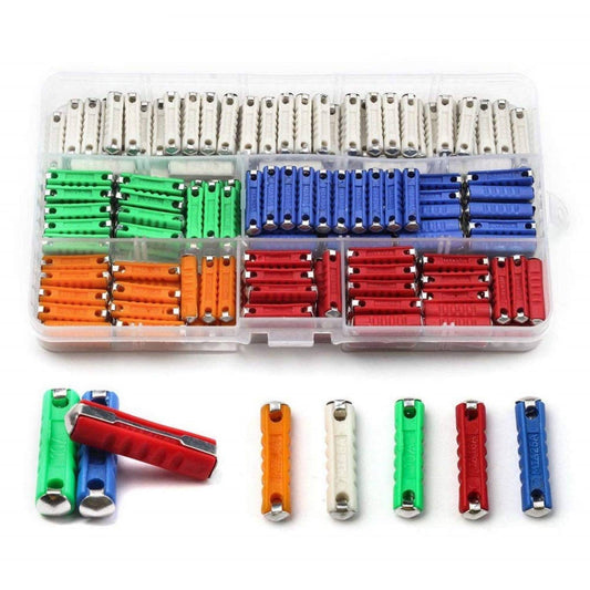 200 Pcs Assorted Car Fuses 5A 10A 15A 20A 25A Fuses Continental Fuses Torpedo Type Set With Plastic Storage Box European Automotive Fuse For Vintage Old Style Classic Cars - RS1805