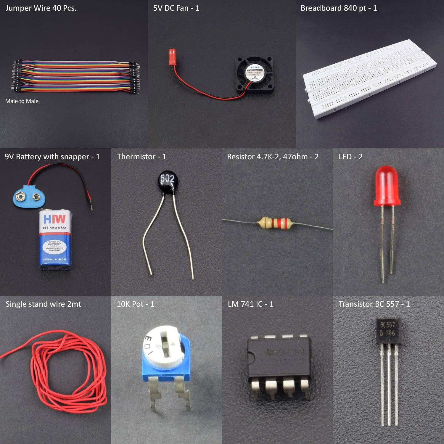 Make A Temperature Controlled Dc Fan Using Thermistor And Lm 741 IC - KT859 - REES52