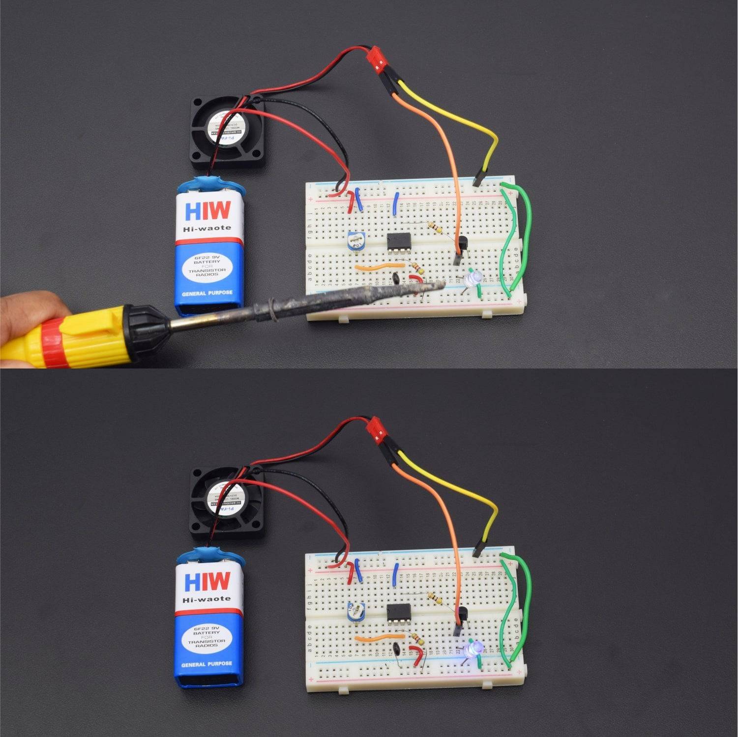 Make A Temperature Controlled Dc Fan Using Thermistor And Lm 741 IC - KT859 - REES52