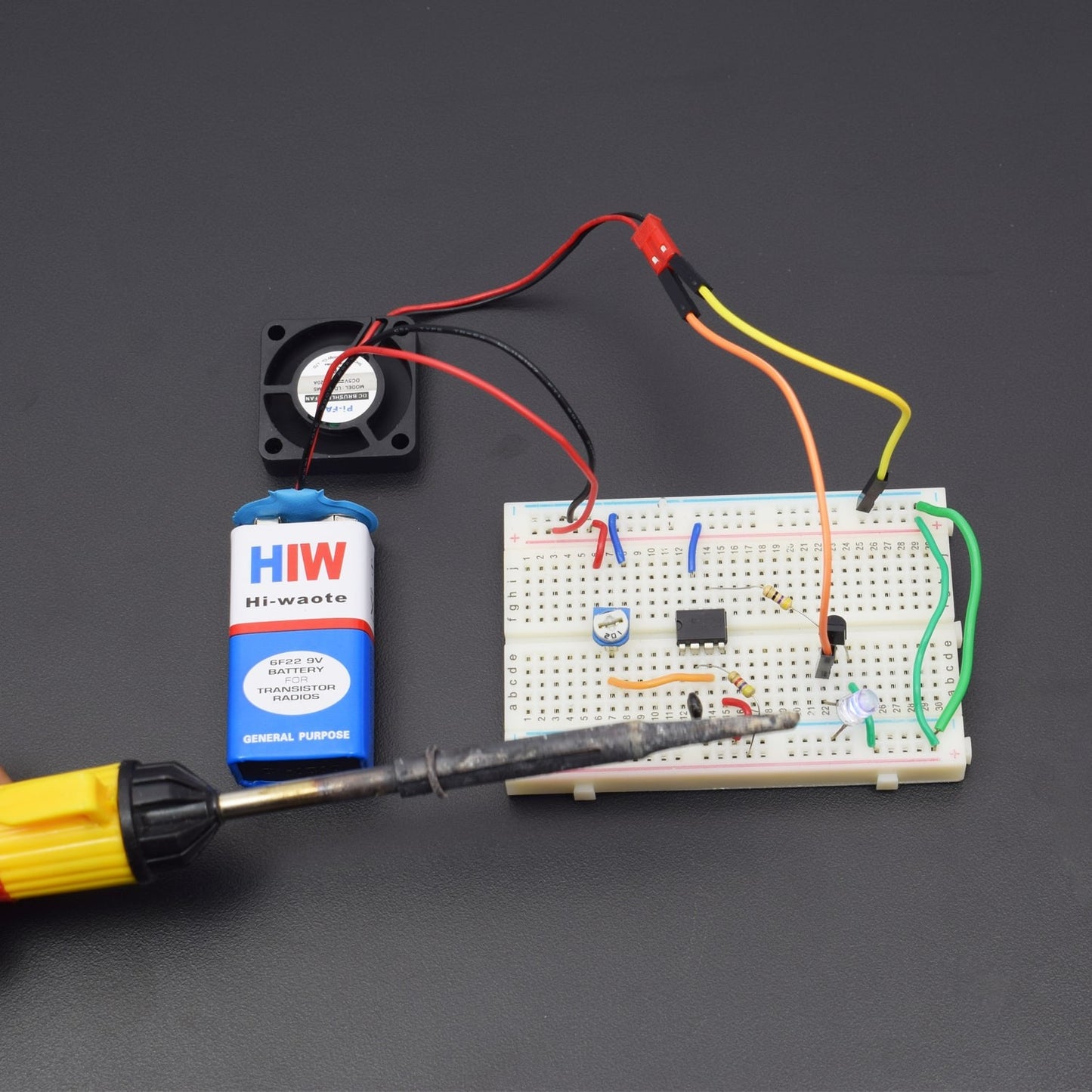 Make A Temperature Controlled Dc Fan Using Thermistor And Lm 741 IC - KT859 - REES52