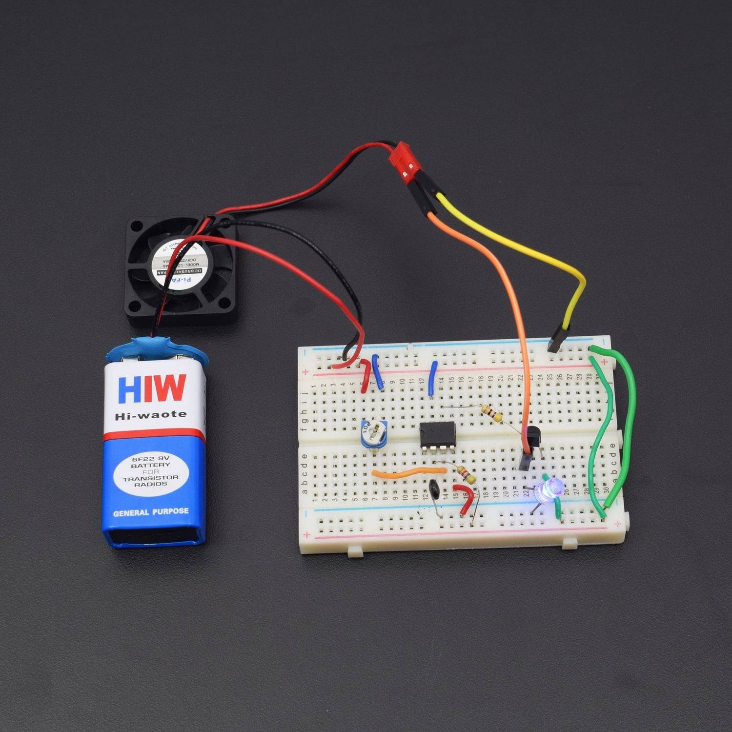 Make A Temperature Controlled Dc Fan Using Thermistor And Lm 741 IC - KT859 - REES52