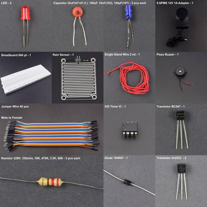 RAIN ALARM CIRCUIT USING 555 TIMER IC  - KT856 - REES52