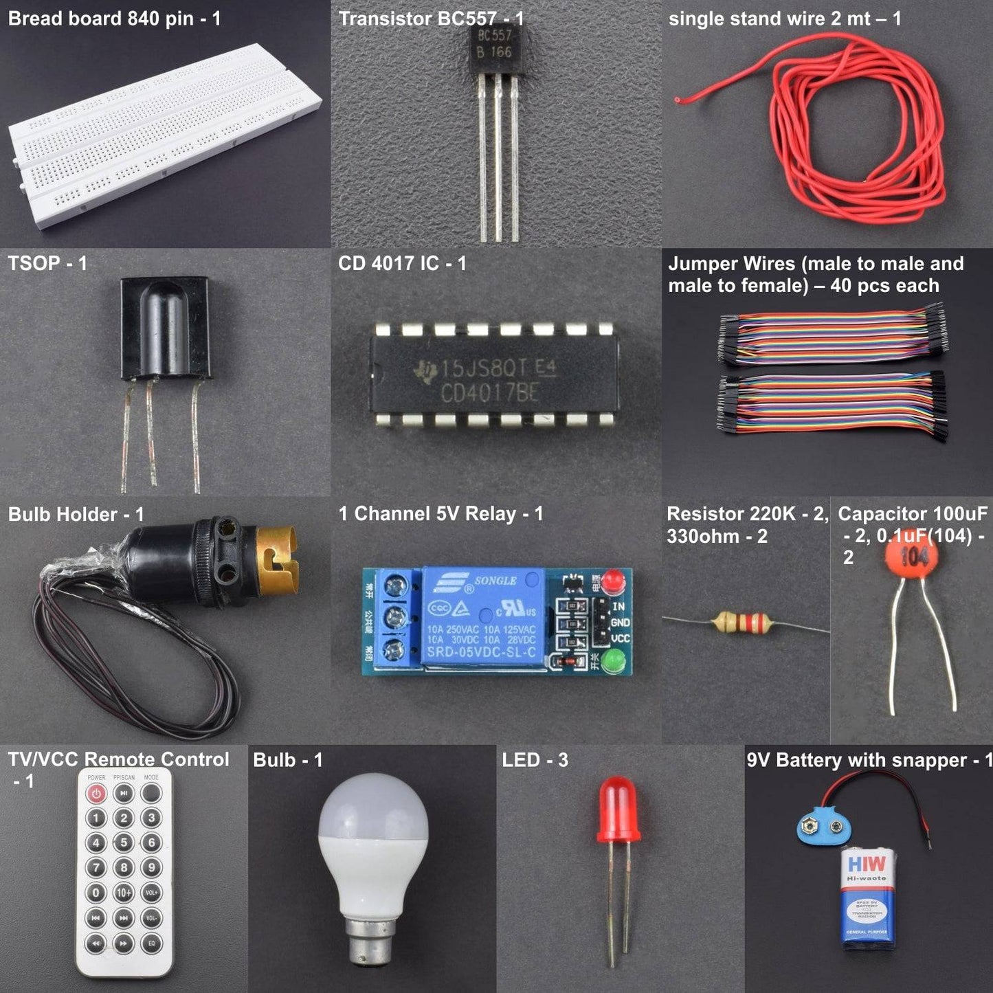 MAKE A HOME AUTOMATION SYSTEM USING TSOP AND 1 CHANNEL 5V RELAY INTERFACING WITH 4017 IC - KT855 - REES52