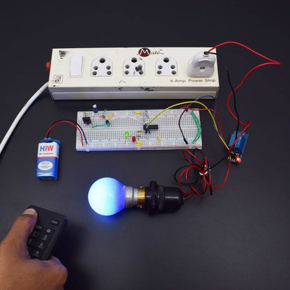 MAKE A HOME AUTOMATION SYSTEM USING TSOP AND 1 CHANNEL 5V RELAY INTERFACING WITH 4017 IC - KT855 - REES52