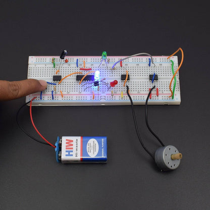 Dc motor controlling using single switch and 555 timer IC & 4017 IC - KT853 - REES52