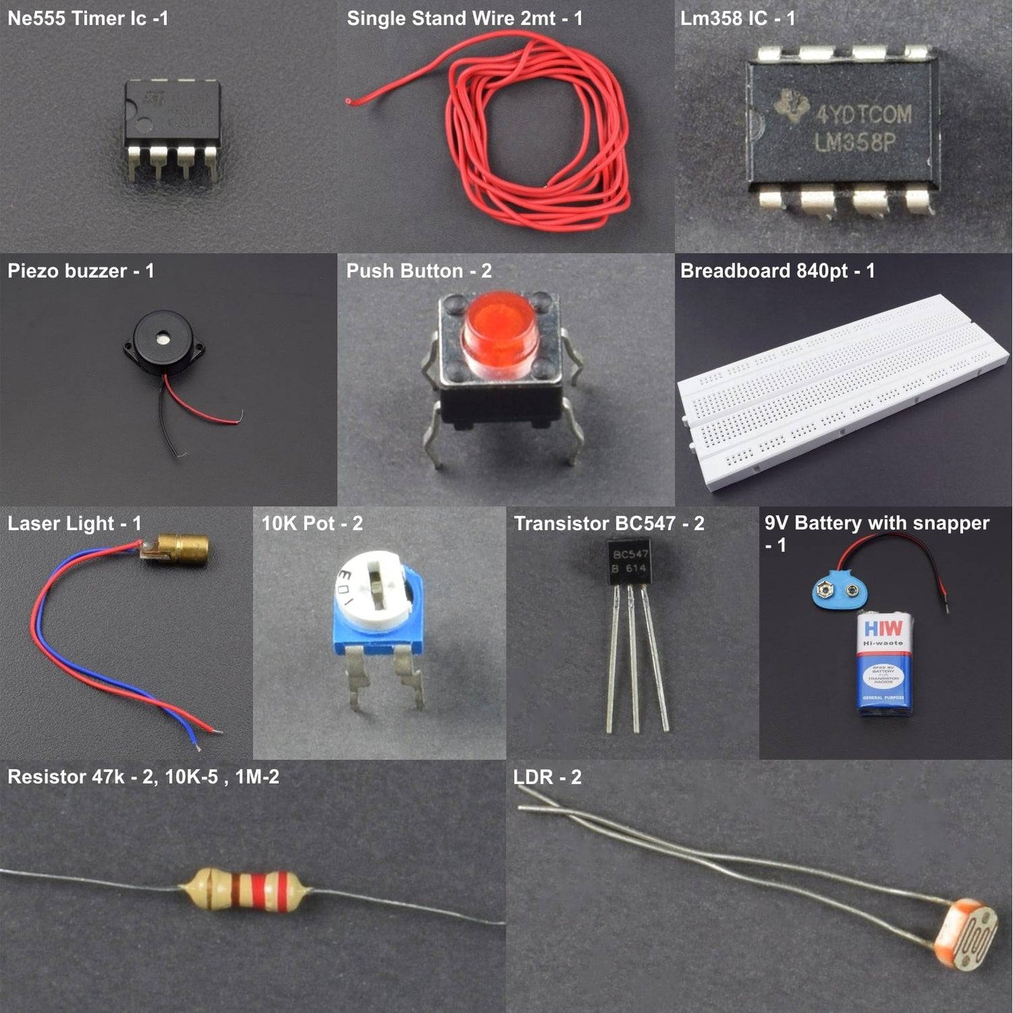 Make a Laser security system using 555 Timer IC and LM358 IC - KT949 - REES52