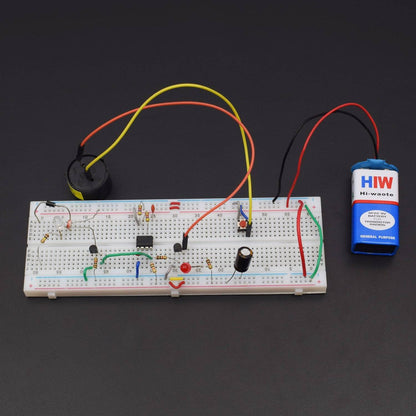 Make a power failure alarm using 555 timer IC and piezo buzzer - KT947 - REES52