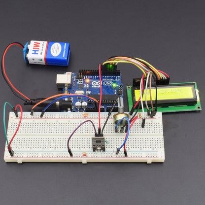 Make a thermometer using DS18B20 temperature sensor module and 16x2 LCD interfacing with arduino uno - KT778 - REES52