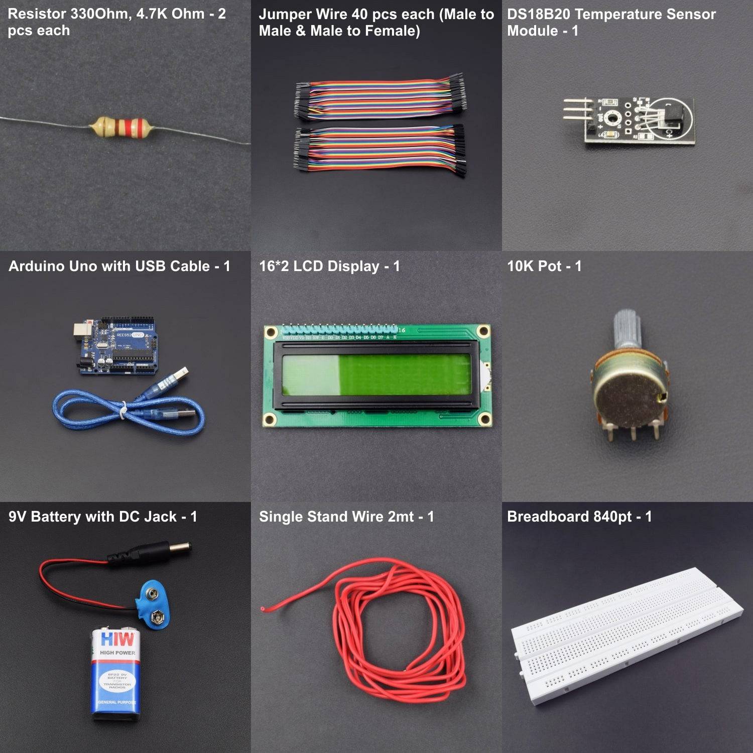 Arduino Temperature Sensor Project Make a thermometer using DS18B20 temperature sensor module and 16x2 LC ...