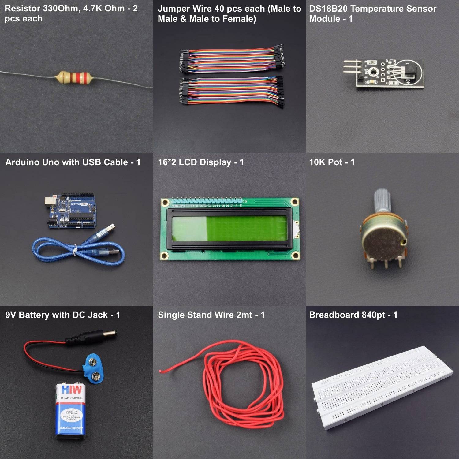 Make a thermometer using DS18B20 temperature sensor module and 16x2 LCD interfacing with arduino uno - KT778 - REES52