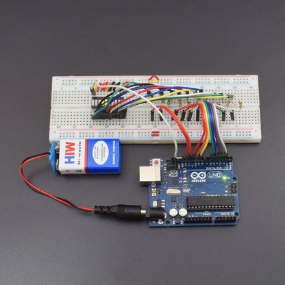 make a project using 10 segment LED bar graph scrolling using arduino uno  -KT721 - REES52