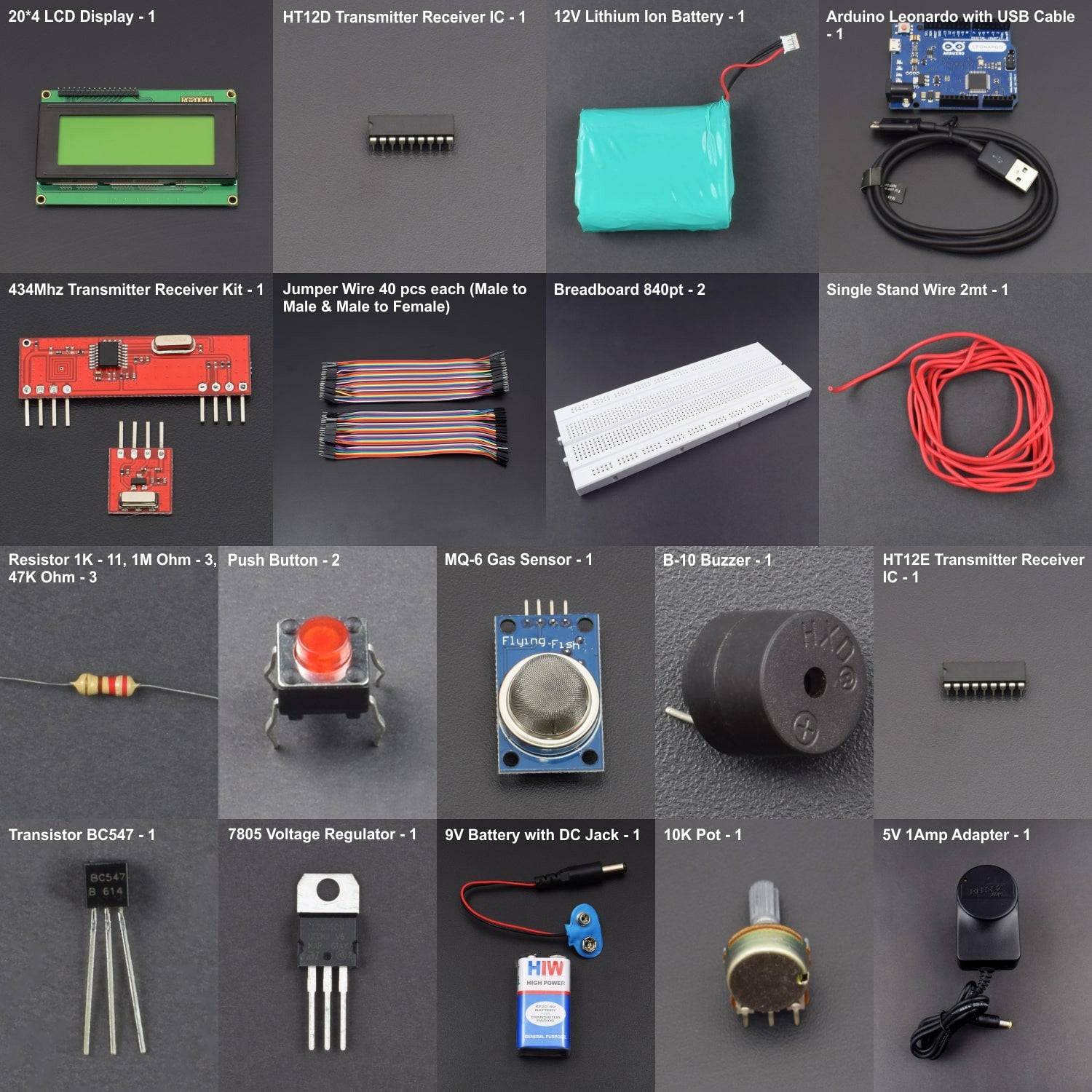 Make a wireless LPG gas detection alarm using MQ-6 gas sensor interfacing with Arduino Leonardo - KT787 - REES52