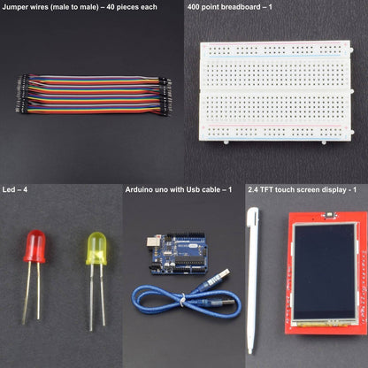 Making a home automation system using 2.4 inch TFT touch display controlling led interfacing with Arduino uno - KT900 - REES52