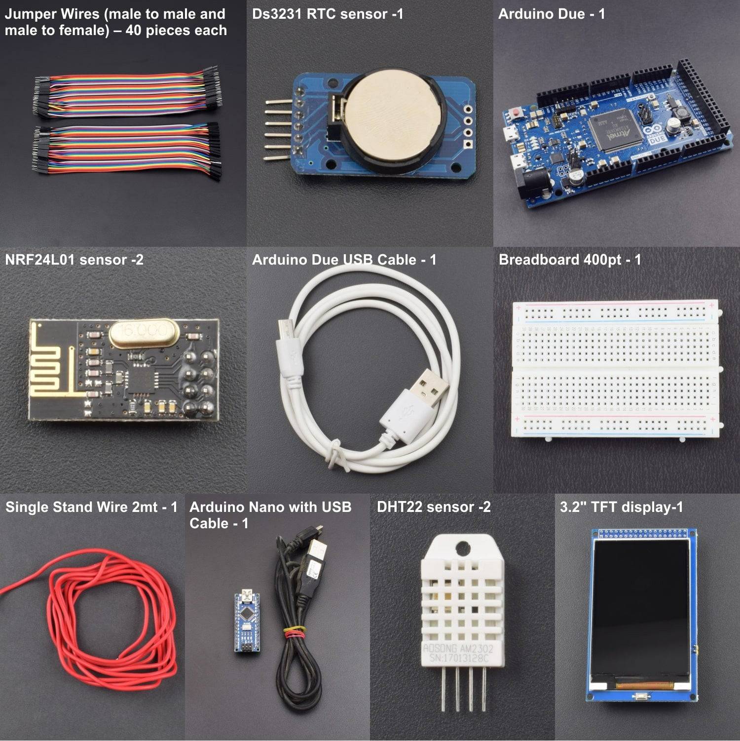 Make a wireless weather station using DHT22 sensor NRF24LO1 module and DS3231 RTC interfacing with Arduino Nano and DUE - KT865 - REES52