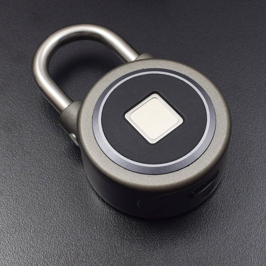 BT Fingerprint Smart Keyless Lock USB Rechargeable Waterproof APP Control Portable Anti-Theft Padlock - Silver - RS2339 - REES52