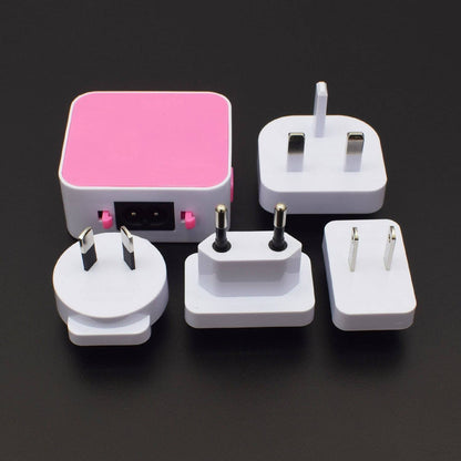 4 USB Ports Worldwide Travel Charger Adapter with Universal Plug Kit - RS525 - REES52