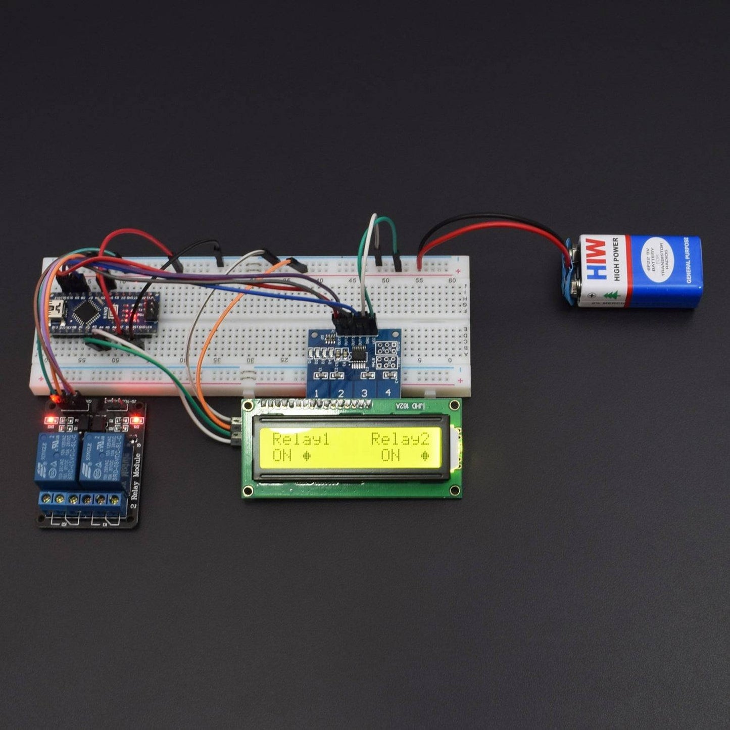 Control  2 channel relay module using TTP224B- 4 channel keypad module  interfacing with arduino nano - KT923 - REES52