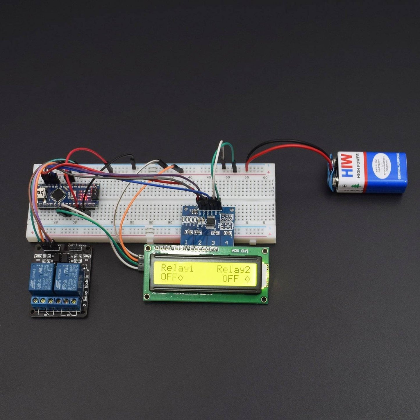 Control  2 channel relay module using TTP224B- 4 channel keypad module  interfacing with arduino nano - KT923 - REES52