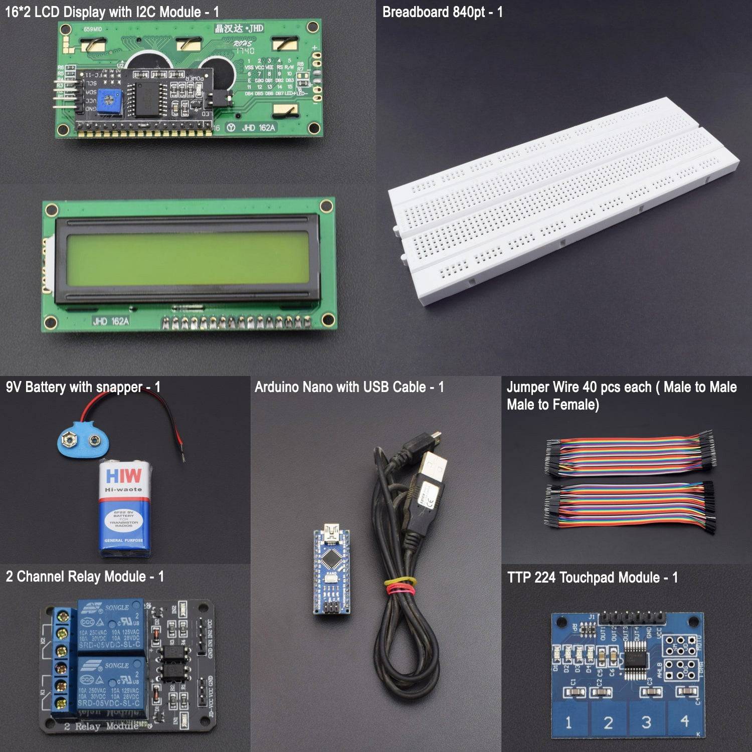 Control  2 channel relay module using TTP224B- 4 channel keypad module  interfacing with arduino nano - KT923 - REES52